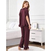 image:imageFlygo Womens Polka Dot Pajama Sets Cute 2 Piece Ruffle LoungewearBurgundy