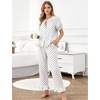 image:imageFlygo Womens Polka Dot Pajama Sets Cute 2 Piece Ruffle LoungewearWhite