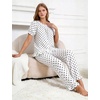 image:imageFlygo Womens Polka Dot Pajama Sets Cute 2 Piece Ruffle LoungewearWhite