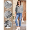image:imageFlygo Womens Striped Button Down Shirts Cropped 34 Sleeve Ruffled BlousesBlack