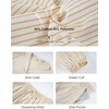image:imageFlygo Womens Striped Pajama Sets 2 Piece Ruffled Short Lounge SetsBrown