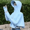 image:imageFlygo Womens UPF 50 Sun Protective Shirt Clothing Hooded Long Sleeve Rash Guard Body ShawlBlue