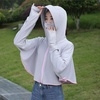 image:imageFlygo Womens UPF 50 Sun Protective Shirt Clothing Hooded Long Sleeve Rash Guard Body ShawlLight Grey