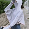 image:imageFlygo Womens UPF 50 Sun Protective Shirt Clothing Hooded Long Sleeve Rash Guard Body ShawlLight Grey