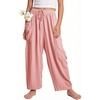 image:imageFlygo Girls Wide Leg Pants Casual Palazzo Trousers with Pockets 514YPink