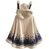 image:imageFlygo Women Girls Cute Fleece Lined Hooded Cape Poncho Cloak Coat02 Beigerabbit