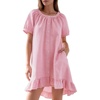 image:imageFlygo Womens Gingham Nightgown Button Down Short Sleeve House DressPink