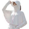 image:imageFlygo Womens UPF 50 Sun Protective Shirt Clothing Hooded Long Sleeve Rash Guard Body ShawlWhite