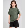 image:imageFlygo Boys Oversized Tshirt Acid Wash Vintage Cotton Crewneck 514YArmy
