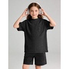 image:imageFlygo Boys Oversized Tshirt Acid Wash Vintage Cotton Crewneck 514YBlack