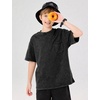 image:imageFlygo Boys Oversized Tshirt Acid Wash Vintage Cotton Crewneck 514YBlack