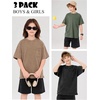 image:imageFlygo Boys Oversized Tshirt Acid Wash Vintage Cotton Crewneck 514YBlackcoffeearmy