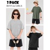 image:imageFlygo Boys Oversized Tshirt Acid Wash Vintage Cotton Crewneck 514YBlacklightgreyarmy