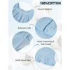 image:imageFlygo Cotton Pajama Set for Women Ruffle Summer Pj Shorts SetsBlue