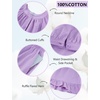 image:imageFlygo Cotton Pajama Set for Women Ruffle Summer Pj Shorts SetsPurple