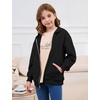 image:imageFlygo Unisex Boys Girls Hoodie Sweatshirt Zip Up Hooded Thin JacketsBlack