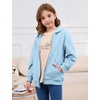 image:imageFlygo Unisex Boys Girls Hoodie Sweatshirt Zip Up Hooded Thin JacketsBlue