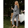 image:imageFlygo Womens Gingham Pajama Sets Y2K Cotton 2 Piece Lounge SetsBlack