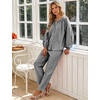 image:imageFlygo Womens Gingham Pajama Sets Y2K Cotton 2 Piece Lounge SetsBlack