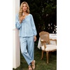 image:imageFlygo Womens Gingham Pajama Sets Y2K Cotton 2 Piece Lounge SetsBlue