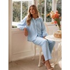 image:imageFlygo Womens Gingham Pajama Sets Y2K Cotton 2 Piece Lounge SetsBlue