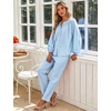 image:imageFlygo Womens Gingham Pajama Sets Y2K Cotton 2 Piece Lounge SetsBlue