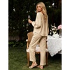 image:imageFlygo Womens Gingham Pajama Sets Y2K Cotton 2 Piece Lounge SetsBrown