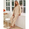 image:imageFlygo Womens Gingham Pajama Sets Y2K Cotton 2 Piece Lounge SetsBrown