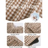 image:imageFlygo Womens Gingham Pajama Sets Y2K Cotton 2 Piece Lounge SetsBrown