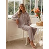 image:imageFlygo Womens Gingham Pajama Sets Y2K Cotton 2 Piece Lounge SetsCoffee