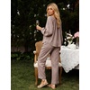 image:imageFlygo Womens Gingham Pajama Sets Y2K Cotton 2 Piece Lounge SetsCoffee