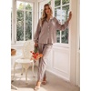 image:imageFlygo Womens Gingham Pajama Sets Y2K Cotton 2 Piece Lounge SetsCoffee