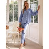 image:imageFlygo Womens Gingham Pajama Sets Y2K Cotton 2 Piece Lounge SetsNavy