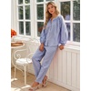 image:imageFlygo Womens Gingham Pajama Sets Y2K Cotton 2 Piece Lounge SetsNavy