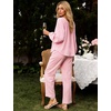 image:imageFlygo Womens Gingham Pajama Sets Y2K Cotton 2 Piece Lounge SetsPink