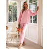 image:imageFlygo Womens Gingham Pajama Sets Y2K Cotton 2 Piece Lounge SetsPink