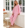 image:imageFlygo Womens Gingham Pajama Sets Y2K Cotton 2 Piece Lounge SetsPink