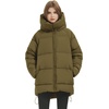 image:imageFlygo Womens Hooded Quilted Puffer Jacket MidLength Padded CoatArmygreen