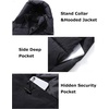 image:imageFlygo Womens Hooded Quilted Puffer Jacket MidLength Padded CoatBlack