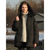 image:imageFlygo Womens Hooded Quilted Puffer Jacket MidLength Padded CoatBlack