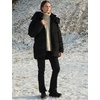 image:imageFlygo Womens Hooded Quilted Puffer Jacket MidLength Padded CoatBlack