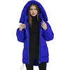image:imageFlygo Womens Hooded Quilted Puffer Jacket MidLength Padded CoatBlue