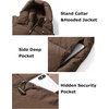 image:imageFlygo Womens Hooded Quilted Puffer Jacket MidLength Padded CoatCoffee