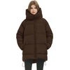 image:imageFlygo Womens Hooded Quilted Puffer Jacket MidLength Padded CoatCoffee