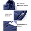 image:imageFlygo Womens Hooded Quilted Puffer Jacket MidLength Padded CoatDarkblue