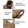 image:imageFlygo Womens Hooded Quilted Puffer Jacket MidLength Padded CoatKhaki
