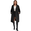 image:imageFlygo Womens Long Notch Lapel Coat Double Breasted Peacoat Fall WinterBlack