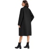 image:imageFlygo Womens Long Notch Lapel Coat Double Breasted Peacoat Fall WinterBlack