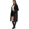 image:imageFlygo Womens Long Notch Lapel Coat Double Breasted Peacoat Fall WinterBlack