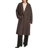 image:imageFlygo Womens Long Notch Lapel Coat Double Breasted Peacoat Fall WinterBrown
